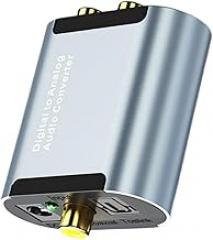 VILLCASE Digital to Analog Audio Converter Fiber Coaxial Spdif Adapter with USB and Coaxial Cable for Home Theater and Media Devices