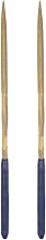 uxcell Diamond Needle Files, 3mm x 140mm Titanium Coated Triangle Files Hand Tool with TPU Handle for Metal Stone Wood 2pcs