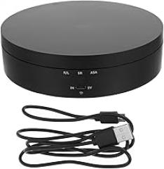 Electric Rotating Turntable Display Stand for Jewelry and Watches Black Matte Motorized Platform with Rotatable Design Energy Saving Showcase for Cosmetics Models and Electronics