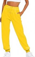 SHAOBGE Oversized Wide Leg Sweatpants Women Elastic Drawstring Straight Leg Joggings Low Waisted Baggy Lounge Pants w/Pocket