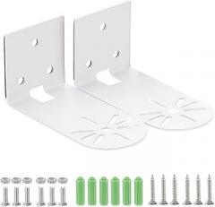 White Iron Wall Mount Bracket for Indoor Outdoor Security Camera, No Drill Installation with for Glass, Tile, Metal Surfaces, Compact 1.8-Inch Design with Cable Pass-Through