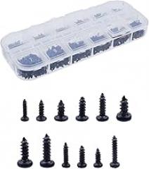 1200 Pcs Tiny Micro Screw Assortment Kit | Carbon Steel Small Machine Screws for Eyeglasses Sunglasses Electronics & Watches | Sunglass Repair Screws, Organized Case for DIY & Repair (Black)
