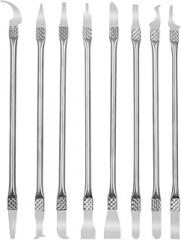 8-Piece Stainless Steel Metal Spudger Set for Phone, CPU Chip, Motherboard Repair with Non-Slip Handles, Precision Pry Bars and Crowbars for Electronics Disassembly, 6.6-Inch Silver Hand Tools