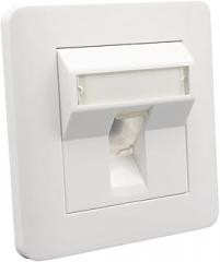 One National Standard Angled Wall Panel 1 Port Angled Panel Socket White(1 Port)
