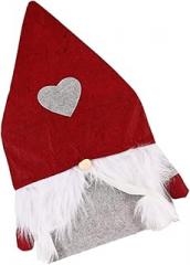 Milisten Christmas Chair Cover Heart Faceless Forest Figure Nonwoven Dining Chair Slipcover Protective Decor for Holiday Dining Room