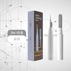 Cleaner Kit for Airpods Pro 1 2 3 Multi-Function Cleaning Pen with Soft Brush Flocking Sponge for Bluetooth Earphones Case Cleaning Tools （White）