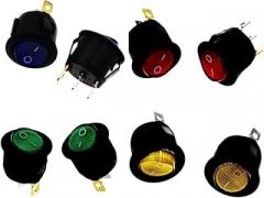 5Pcs Mini 3 Pin Round Black Spdt ON-Off Rocker Switch Snap-in New 2025 for Arrival High for Reliable Electronic Component, Precision, Stable Performance