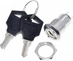 1Pcs 12mm Stainless Steel Electronic Key Switch ON Off Lock Switch Phone Lock Security Power Switch 12x21mm S1203 2PIN 2 Keys