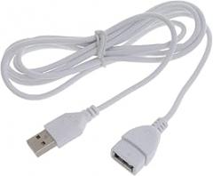 1.5m White USB Male to Female Power Cable for Desk Lamps, Fans, Printers, USB Extension Cables, Electronic Product Data Cables