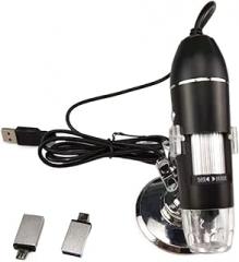 Microscopes Equipment 1600X 2MP 8 LED Adjustable Digital Microscope Type USB C Micro USB Magnifier Electronic(500x)