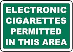 Electronic Cigarettes Permitted in This Area Sign Metal Sign 8