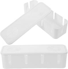 2Pcs Cord Covers for Wires on Floor: Cable Management Box, Cord Organizer Box Desktop Power Strips Hider Box Cord Organizer for Desk TV Computer