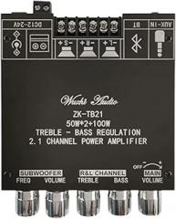 ZK-TB21 TPA3116D2 BIIuetuoth 5.0 Subwoofer Amplifier Board 50WX2 100W 2.1 Channel Power Audlo Stereo Amplifier Board Bass AMP New 2026 High for Reliable Electronic Component
