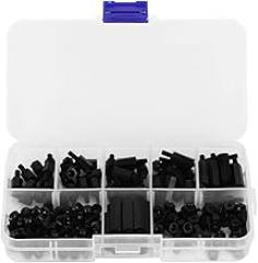 Nylon Screw, Nut Holder Kit, 180pcs M3 Plastic Nylon Screw Set Nylon Nut Male and Female Docking Combination Kit for Electronic Component, Nuts (Black M3 nylon screws 180