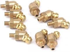 M5 Metric Male 45 Degrees Brass Grease Zerk Nipple Fitting for Grease Gun Machine Tool Accessories