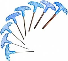 T Handle Hex Key Set Alloy Steel Blue Hardness HRC55-65 for Furniture Assembly Bicycles Repair and Electronic Device Maintenance(H-2.5)
