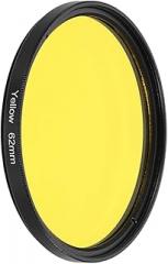PATIKIL 62mm Lens Filter Full Color Filters Scratch Optical Resin Circular Screw-in Camera Lens Color Correcting Accessories for Camera Photography Lens, Yellow