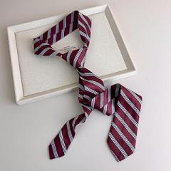 Generic Long Skinny Plaid Waist Belt With Jeans Necktie Scarf Decorative Accessory Personality Trendy Hairband Fashionable Accessory