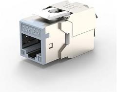 RJ45 Cat6 Cat6A STP Jack with Multi-Color Marking, Shielded Connection(Cat 6A Grey)