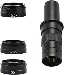 Lab Microscope Accessories 0.5X 0.7X 1.0X 2.0X Digital Microscope for Electronics Camera 180X 130X Multiples Adjustable Focus(180X 3-Objectives)
