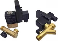 1pcs 1/2 electronic drain valve Air compressor filter dry air storage tank drain cooler dry electromechanical magnetic valve 220v(One body type)