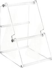 Bosreroy External Label Paper Stand for Thermal Printer, 2 Tier Acrylic Label Roll Holder, for Roll/Fan-Fold Labels, Barcode/Electronic/Express, Visible