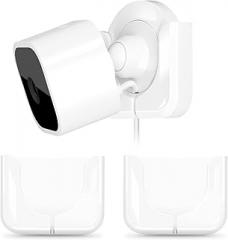 Blink Mini Camera Adhesive Wall Mount - Compact Durable Plug-in Mount Bracket, 3M VHB Strong Adhesive Strips, No Drill, No Screws, Decorate Damage-Free, Easy Set up - 2 Packs (White)