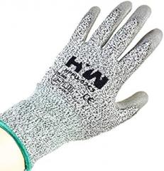 Cut Resistant Glove stark Polyurethane Palm Coated 13 Gauge HPPE Gray New (1 pair, Extra Large)