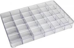 MroMax Component Storage Box - PS Fixed 30 Grids Electronic Component Containers Tool Boxes Clear 13.70