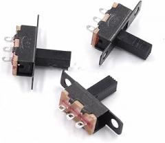 Micro Switch Toggle Switch 5V 0.3A Mini Size Black SPDT Slide Switch for Small DIY Power Electronic 3PIN 1P2T Slide Switch Handle high 7mm