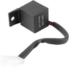 Aramox 2-Pin LED Flasher Relay, 12V Electronic Turn Signal Control Module for Motorcycle and Auto, ABS Material