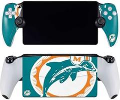 Skinit Decal Gaming Skin Compatible with PlayStation Portal Remote Player - Officially Licensed NFL Miami Dolphins Retro Logo Design