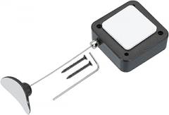 6.6 ft Retractable Remote Control Tether, Security Cable Lanyard Lock with Double Sided Adhesive & Screw for TV Remote Control Gaming Controller, Black(Curved Rubber Cap)