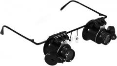 Mechanic Tools 20X Headband Magnifier Double Eyes LED Light Glass Jeweler Loupe or Close Work, Jewellery Loupe, Watch Crafts Sewing Electronic Repair Mechanics Tools