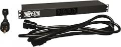 Tripp Lite Basic PDU, 14 Outlets (12 C13, 2 C19), 100-240V, C20 with L6-20P Adapter, 1.6-3.8kW, 12 ft. Cord, 1U Rack-Mount Single-Phase PDU (PDUH20DV)