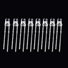 3MM 5MM LED Diode Light Assorted Kit, Electronic Componen DIP Lamp Emitting Diode Led Light red Orange Yellow Green Blue White(3mm White)