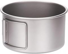 Folding Handle Camping Bowl 600ml - Lightweight Outdoor Cooking Tableware Hiking, Backpacking, and Picnics(450ml bowl no lid)