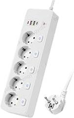 EU Plug 5 AC Outlet Power Strip Multitap Extension Cord Electrical Socket with 20W PD QC3.0 USpB Fast Charrger Multiprise Network New 2026 High for Reliable Electronic Component