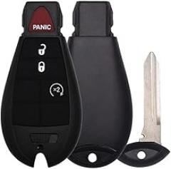 New Replacement for Fobik Shell for Jeep Cherokee Dodge RAM (2013–2021) Compatible with FCC GQ4-53T 4-Buttons Remote Start. Shell Only, Electronic Board not Included (1)