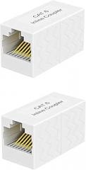 RJ45 Coupler Ethernet Connector Female to Female RJ45 Connector(3 pcs,White)