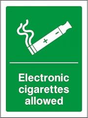 Prohibition Signs - Electronic Cigarettes Allowed Metal Sign 12 x 8 Inch – Suitable for Home, Office, or Work Areas