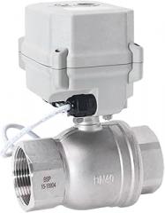 DN40 Electronic Valve 15Nm Actuator Valve Opening time 12 Seconds, Metal Gears and IP67 Protection for Water, Oil, Gas(NPT_DC12V_CR301)