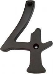 QCAA Traditional Heavy Solid Brass House Number 4, 4