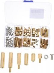 120pcs Brass Kit Screw Nuts Machine Part Nut and Bolt Kit for Toys Electronics