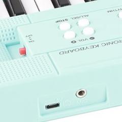 37 Keys Musical Keyboard Electric Piano, Training Instrument for Beginners, Portable Size with Microphone, for Children's Musical Fun (Blue)