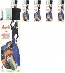 Refillable Electronic Lighter Set of 5 Pieces D-067 Acapulco American Flights