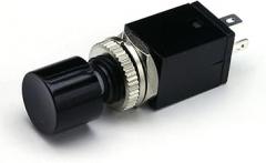 NTE Electronics 54-383 Pushbutton Switch, Single Pole, SPDT Circuit, ON-ON Action, Black Molded Polyacetal Resin Actuator, Solder Lug Terminal, 3 Amp, 125V