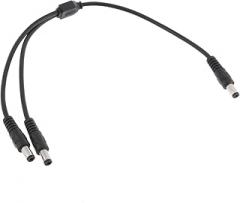 5.5x2.1mm Power Supply Cable with Double Output 5.5x2.1mm Male Connectors 18AWG 30CM Length for Electronics Router Power Cord