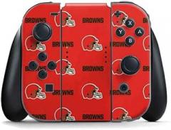 Skinit Decal Gaming Skin Compatible with Nintendo Switch Joy Con Controller - Officially Licensed NFL Cleveland Browns Blitz Series Design