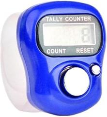 Blue Electronic Finger Counter Display LED Digital Row Counter, Handheld Number Click Counter, Electronic Finger Hand Tally with Ring for Counters Accessories,Track and Field Lap Counters